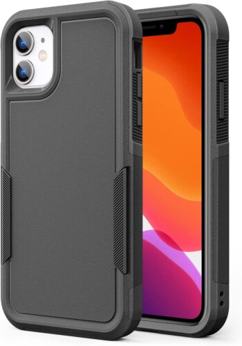 Soft Case for iPhone 11 Case(2019) 6.1", Hard PC+Soft TPU Heavy Duty - (Black)