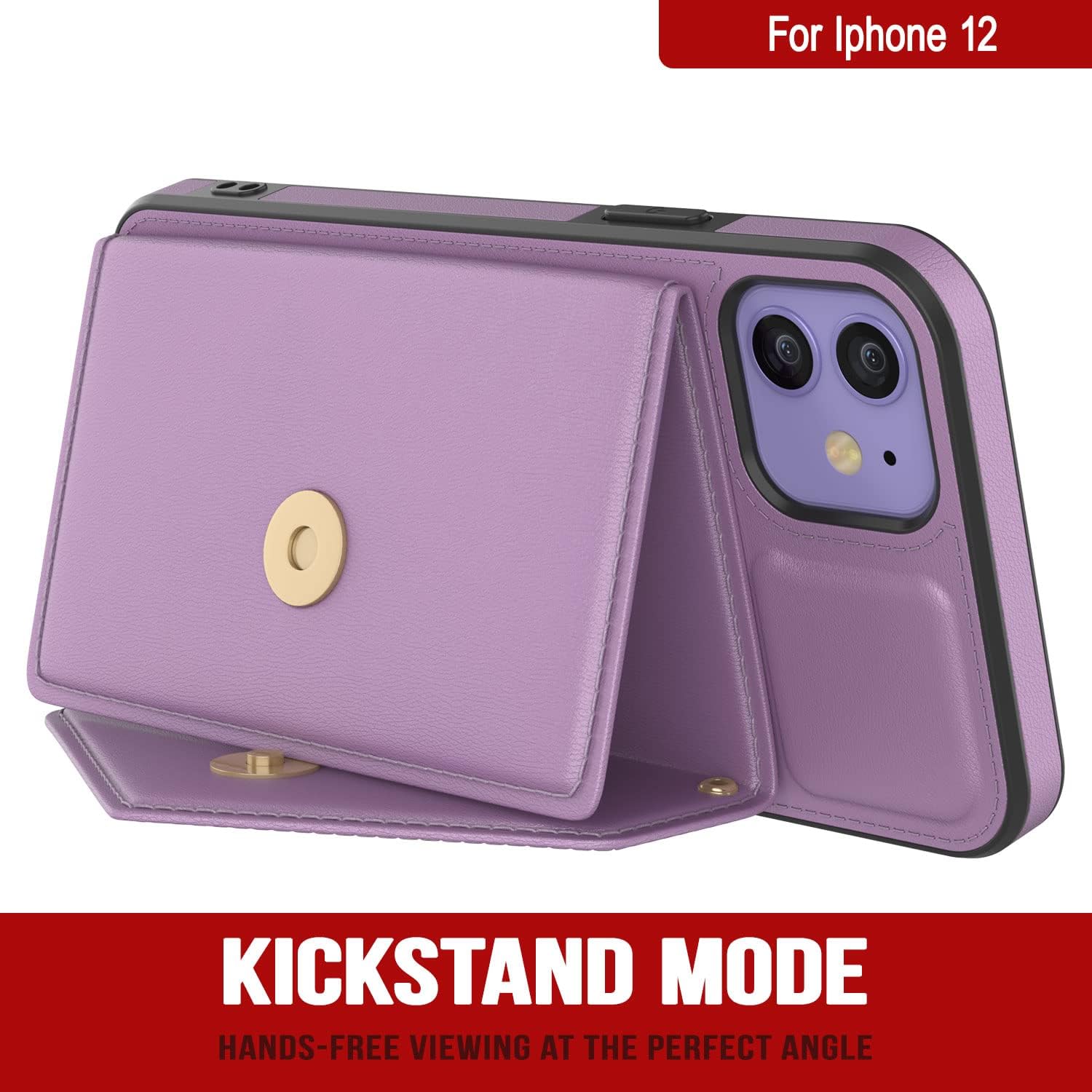 iPhone 12 Wallet Phone Case, PU Leather Crossbody Design W/Purse, Kickstand - Image 7