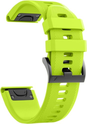 Easy Fit 22mm Width Soft Silicone Watch Bands Strap for Garmin Smartwatch-Green