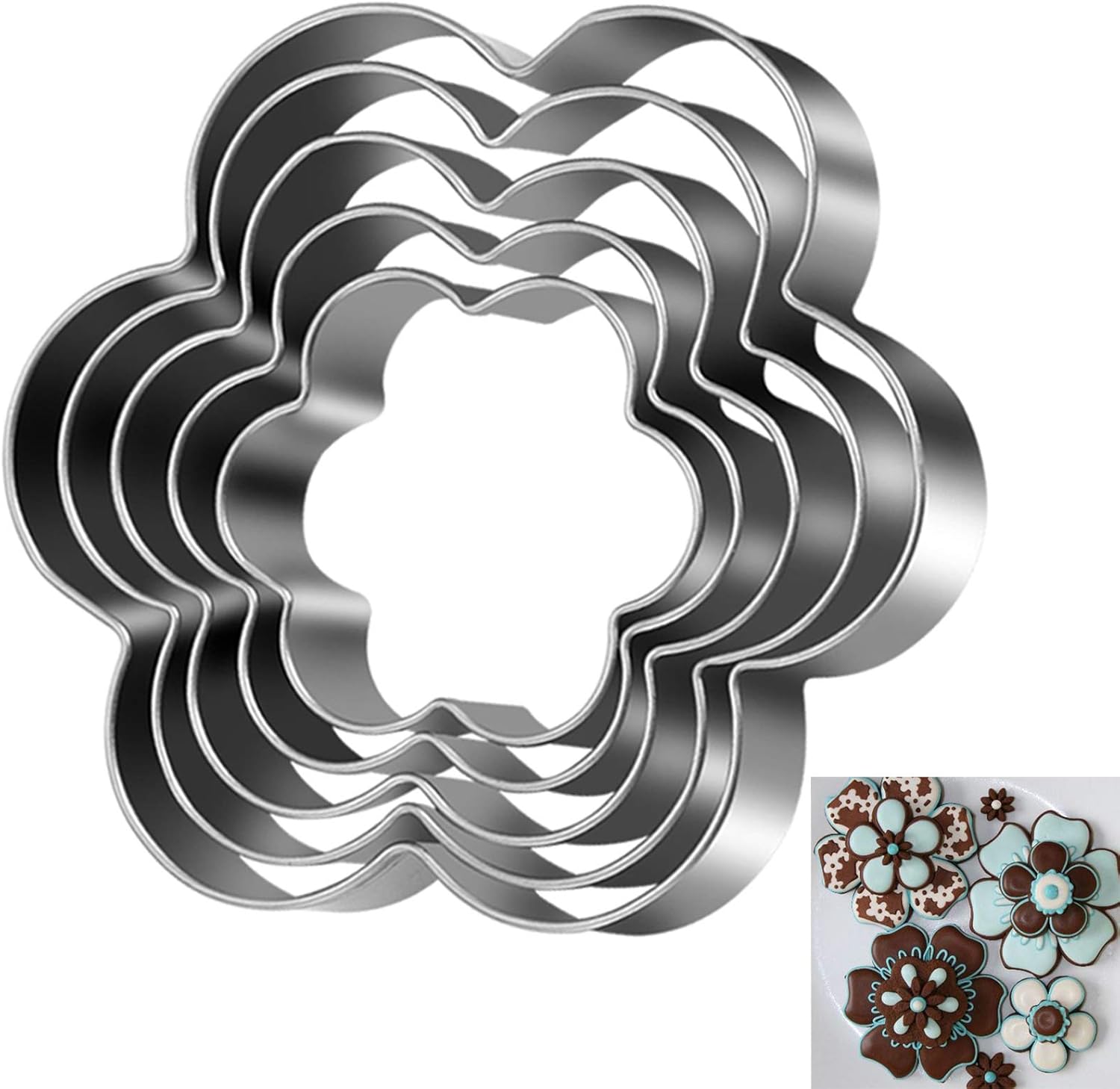 Flower Cookie Cutter, Pack of 5