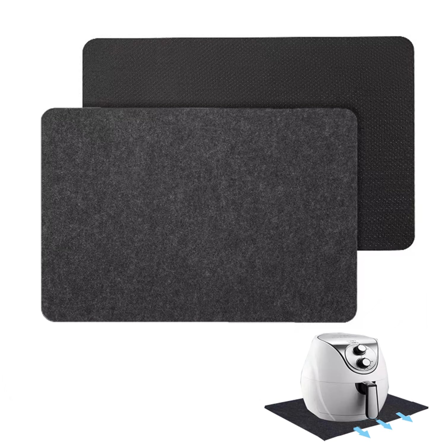 2Pcs Heat Resistant Mat for Air Fryer, Kitchen Countertop Protector Mats 44*30cm