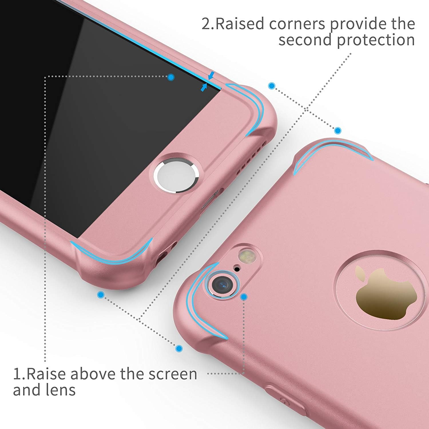 For iPhone 6 Plus Shockproof Ultra Thin Anti Scratch Silicone Case - Rosegold - Image 5