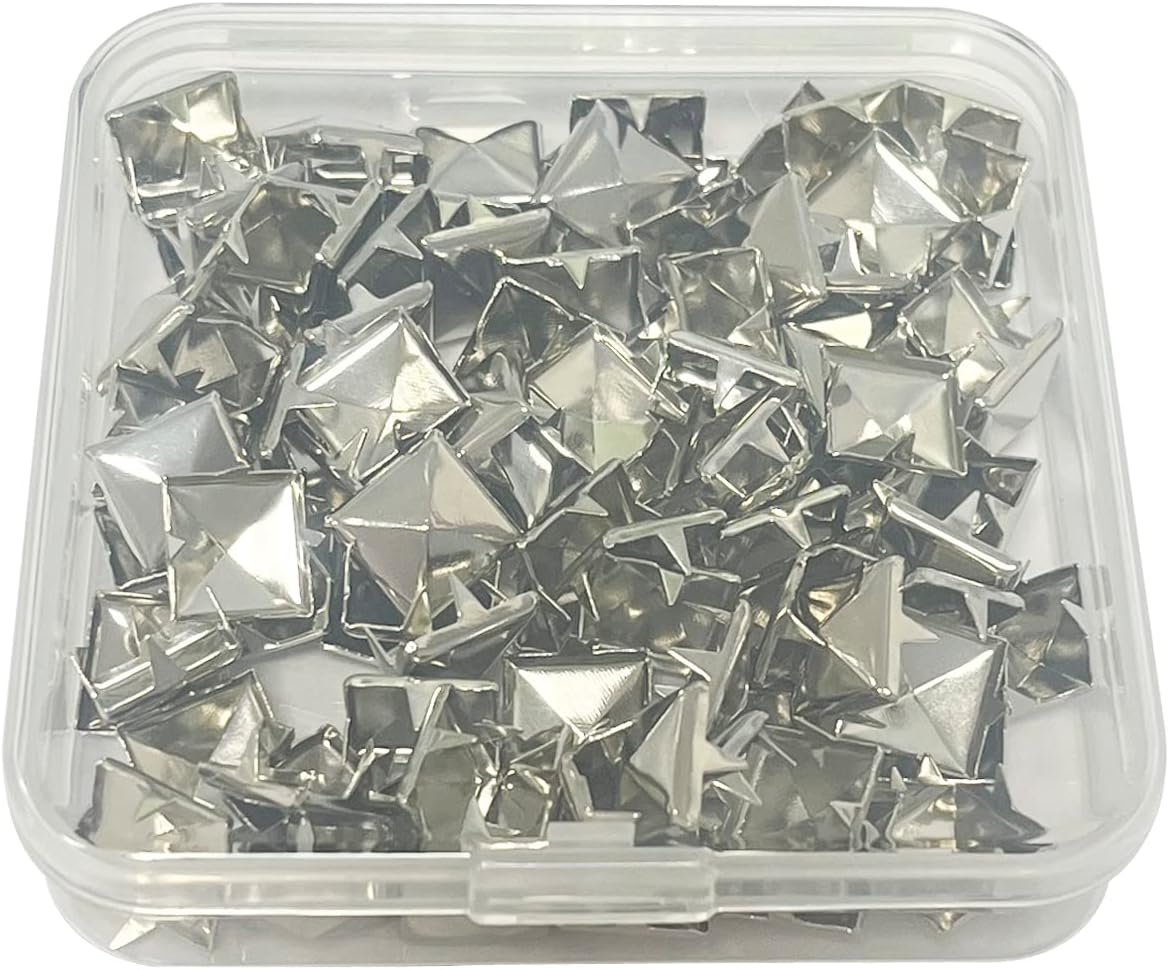 100 PCS 10mm Leathercraft DIY Silver Metal Punk Spikes Spots Pyramid Studs Goth - Image 3