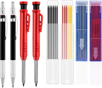 40 PCS Solid Carpenter Pencils Kit, Including 2 pcs Deep Hole Carpenter Pencils