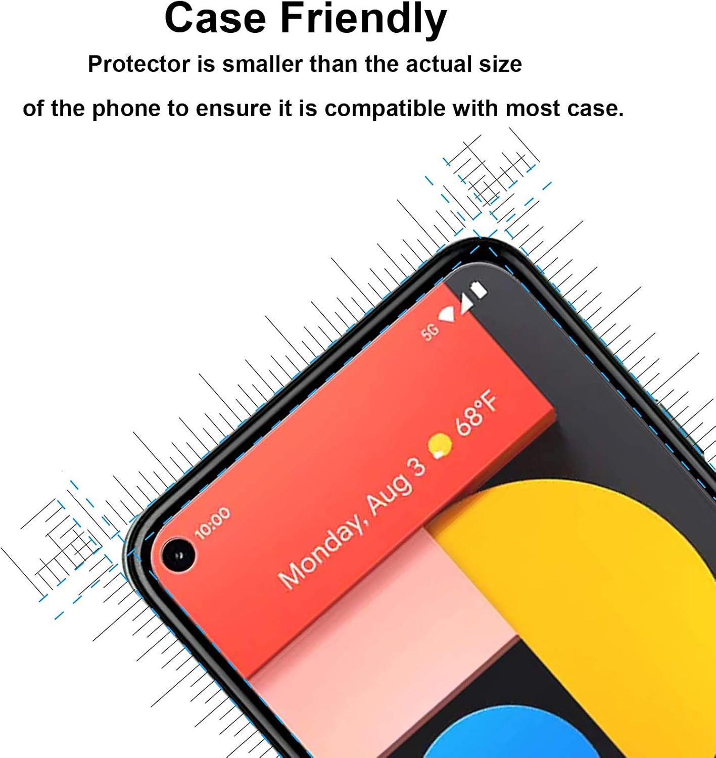 Case Friendly Tempered Glass Screen Protector for Google Pixel 5(2020)3 Pack - Image 4