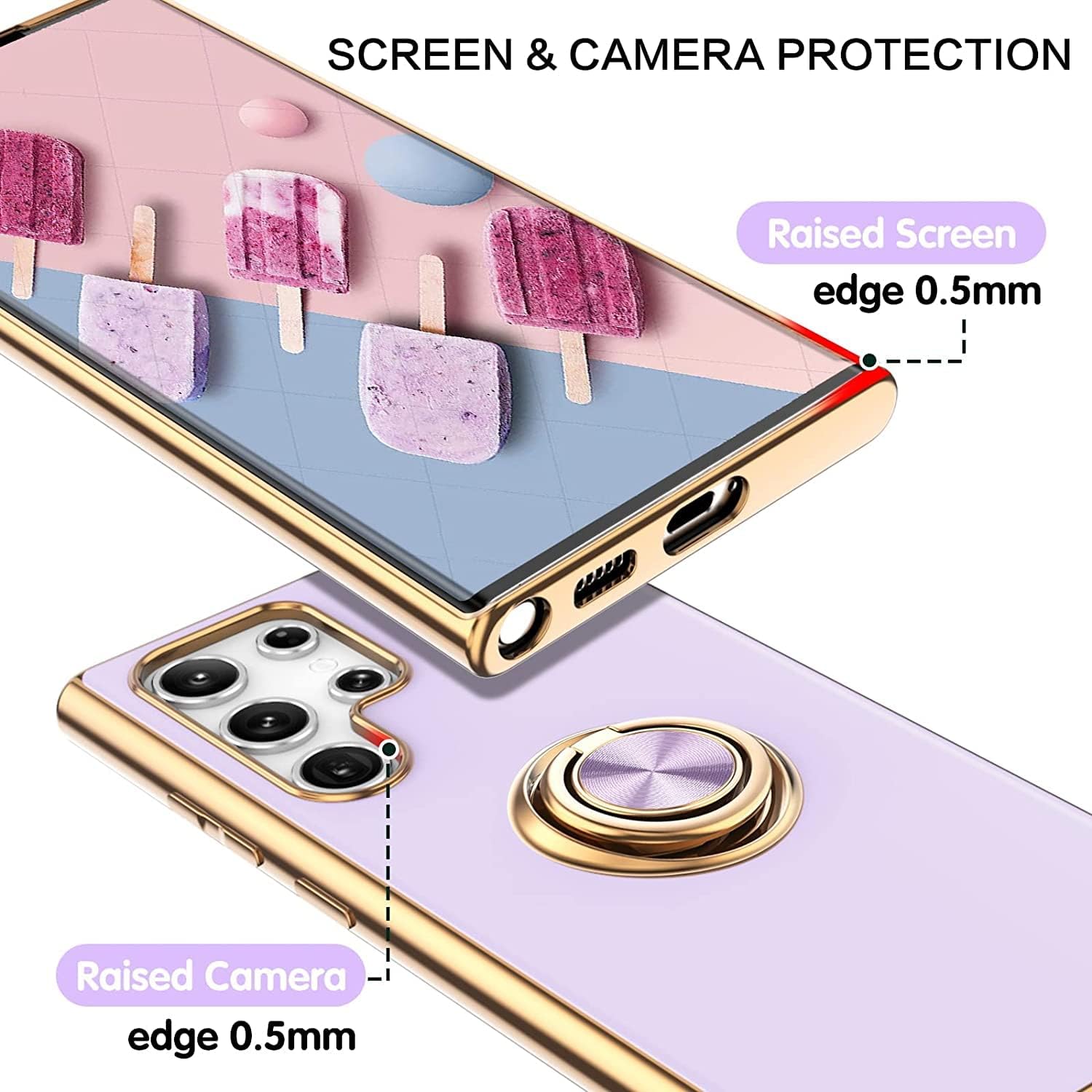 For Samsung Galaxy S22 Ultra Slim Phone Case w Kickstand 6.8 Inch - Purple - Image 5