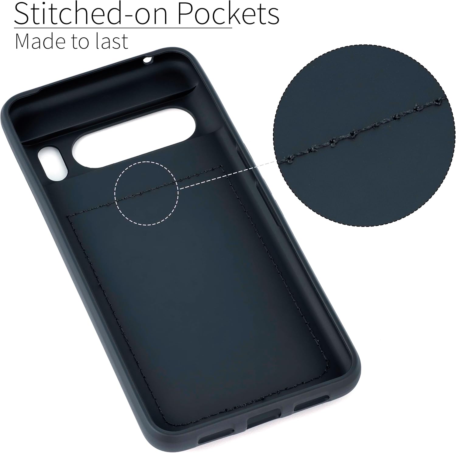 For Google Pixel 8 Pro TPU Shell with Synthetic Leather Wallet: Case - Image 4