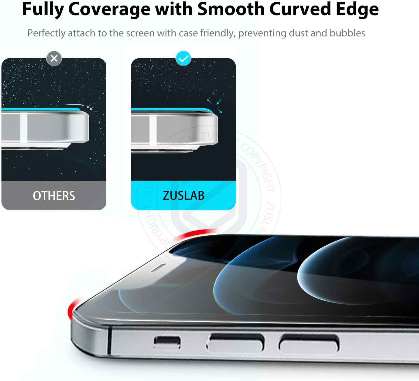 Anti-Blue Light Tempered Glass Screen Protector for Apple-iPhone 12 Pro Max 6.7" - Image 3