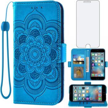 iPhone 6s+ 5.5inch Glass Screen Protector Flip Wallet Case