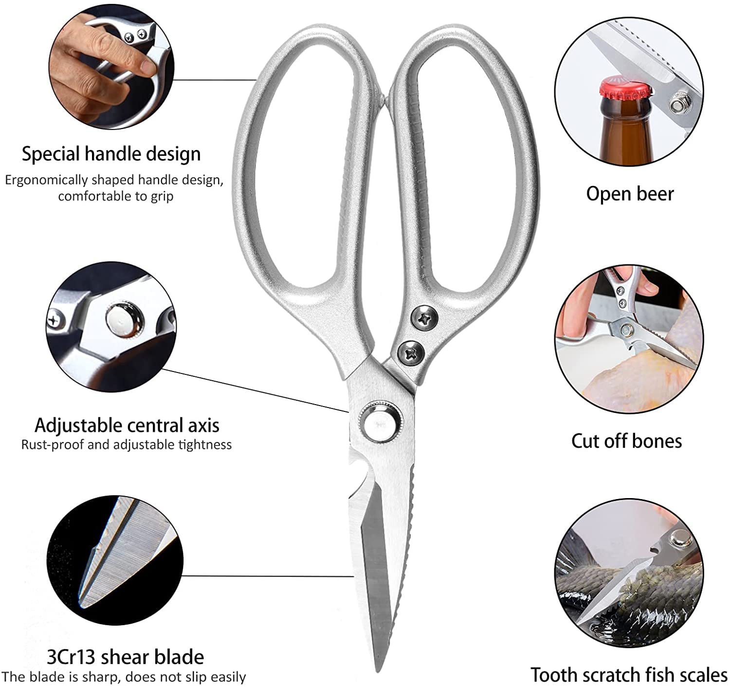 Kitchen Shears - Multi Functional Kitchen Scissors Heavy Duty, Professional - Image 2