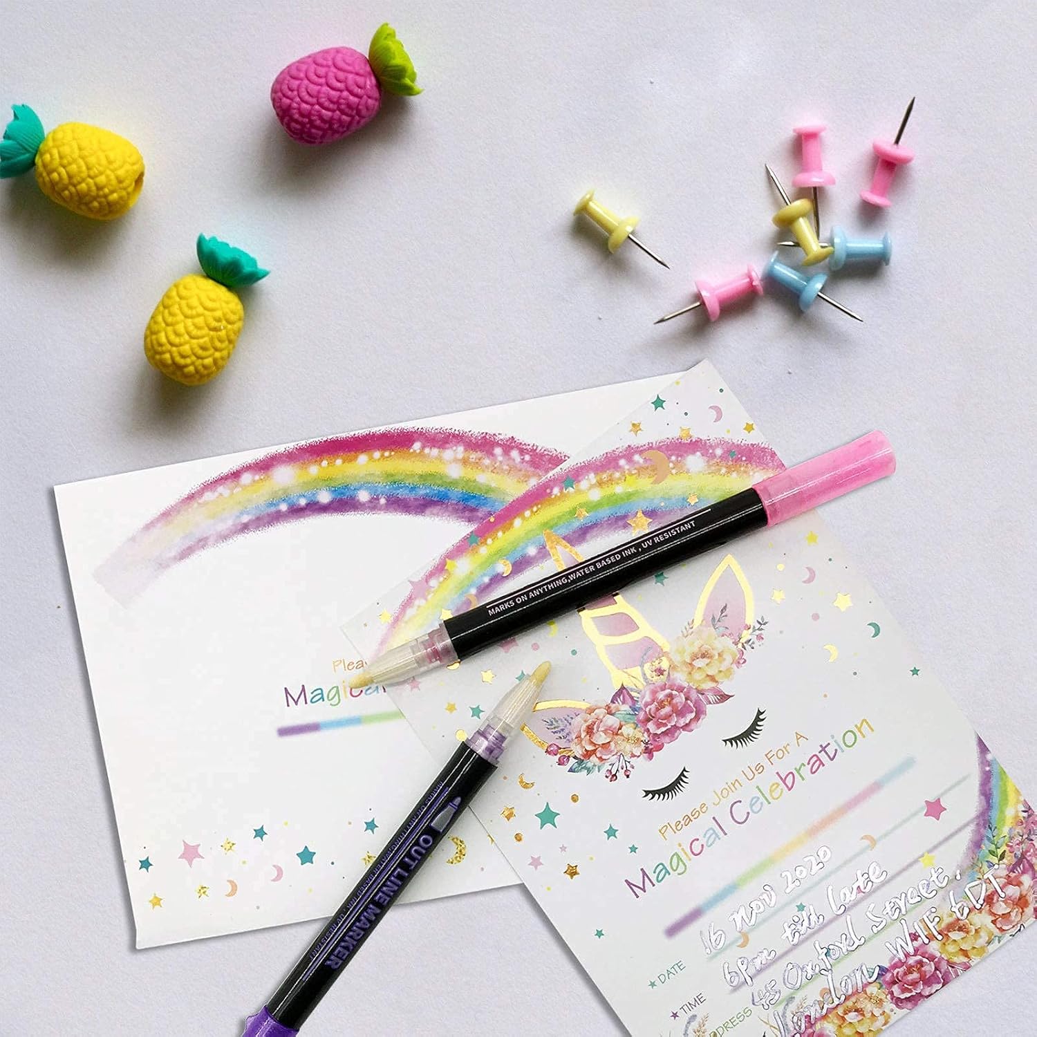 Marker Pen Magic Shimmer Paint Pens for Highlight/Posters/DIY Art Crafts-12Color - Image 8