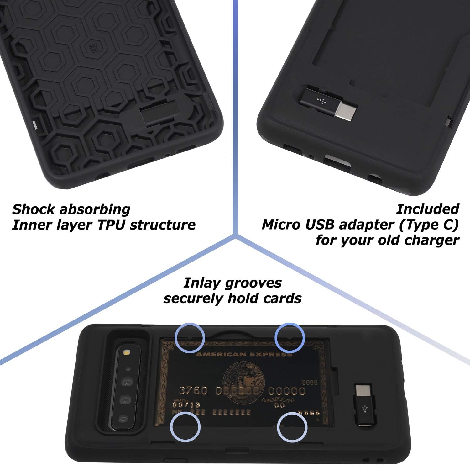 Galaxy S10 5G Card Holder Slim Protective Case w Hidden Credit Card Wallet Slot - Image 5