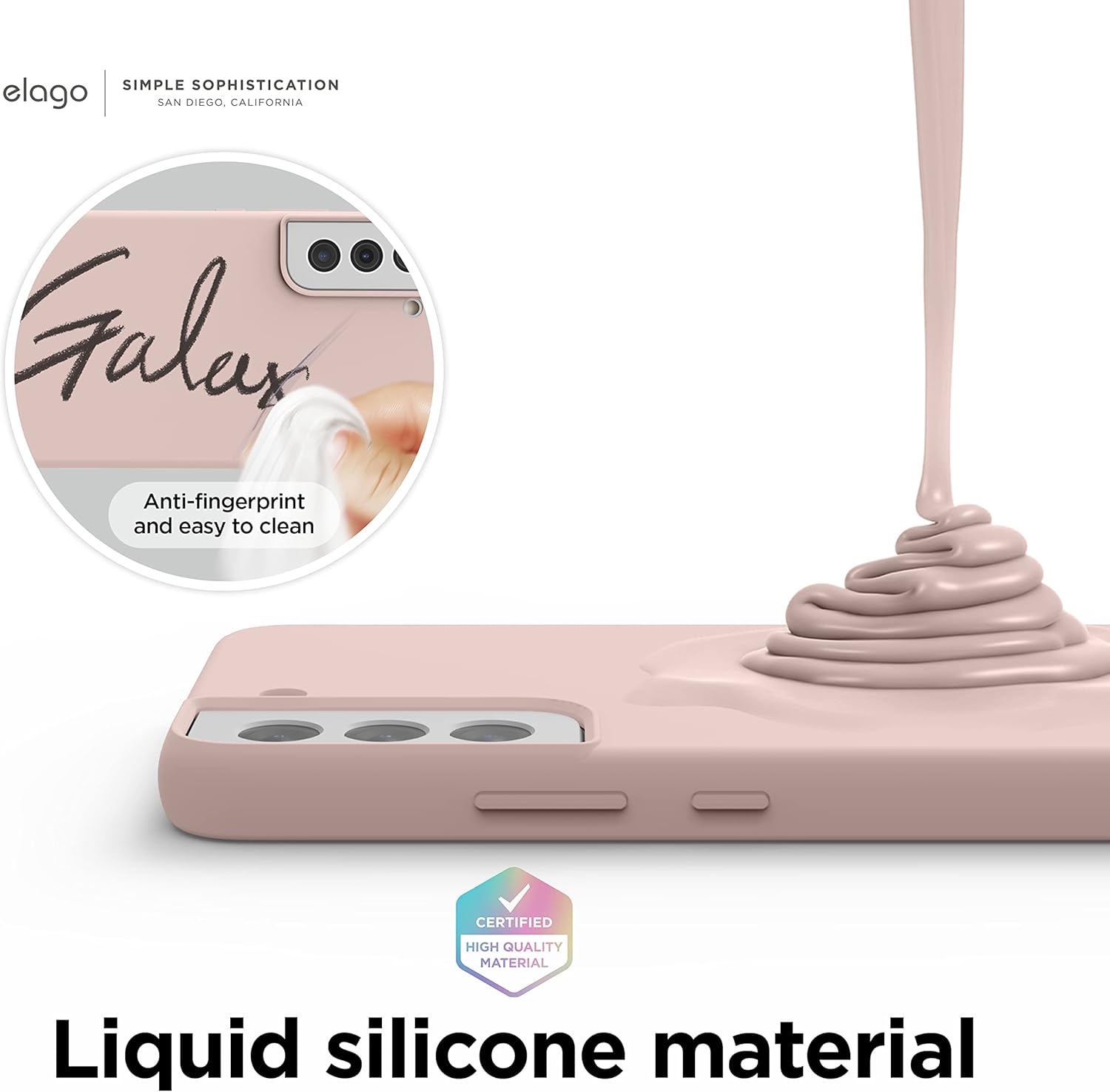 For Samsung Galaxy S22 Plus Case (6.6"), Silicone Full Body Shockproof - Pink - Image 4