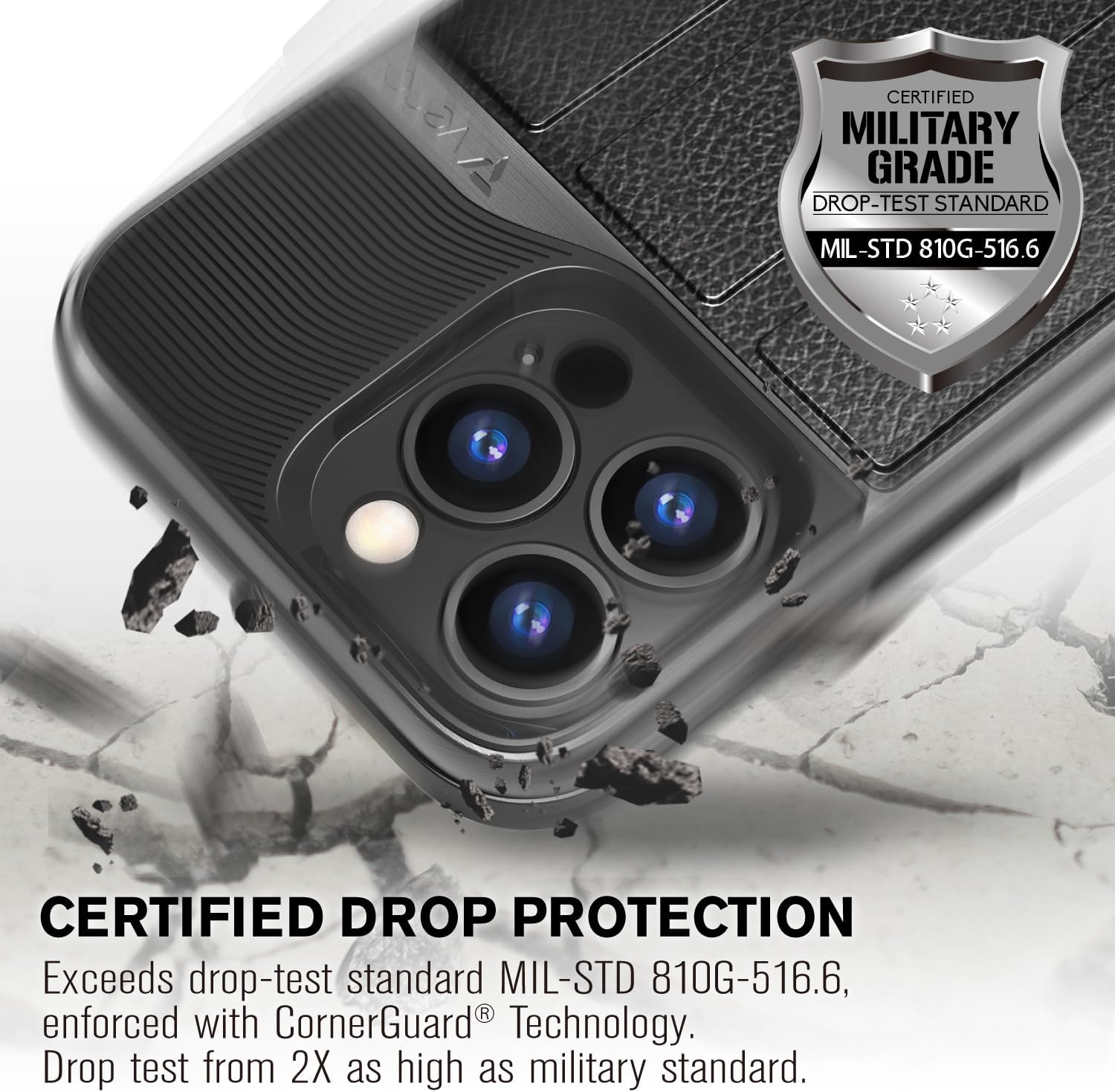 Apple iPhone 13 Pro Max (6.7"), Military Grade Drop Protection Flip Leather Case - Image 5