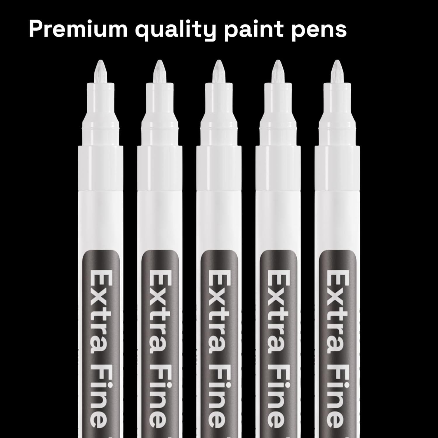Set of 5 Acrylic Paint White Marker Water-based Extra-fine Tip 5 White - Image 3