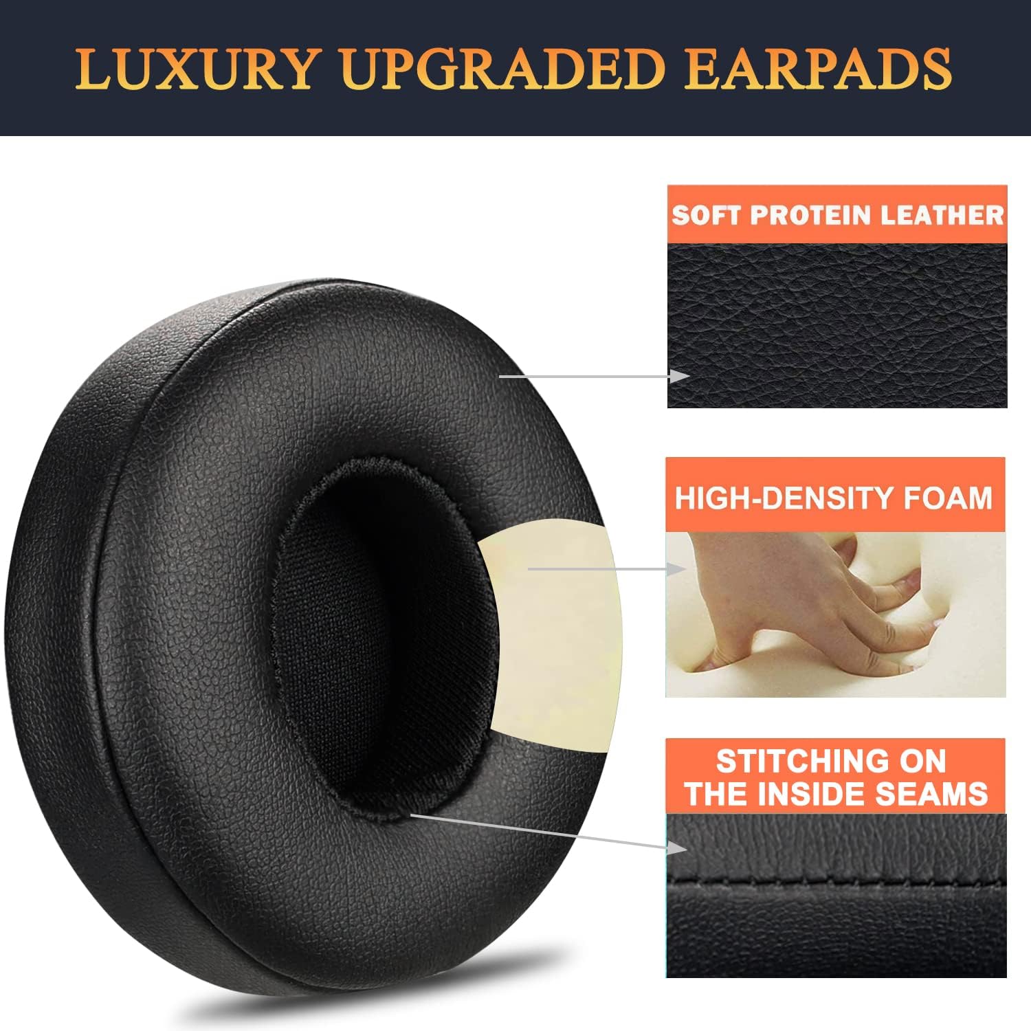 Professional Ear Pads Cushions Replacement, Earpads Compatible with Beats Solo 2 - Image 5