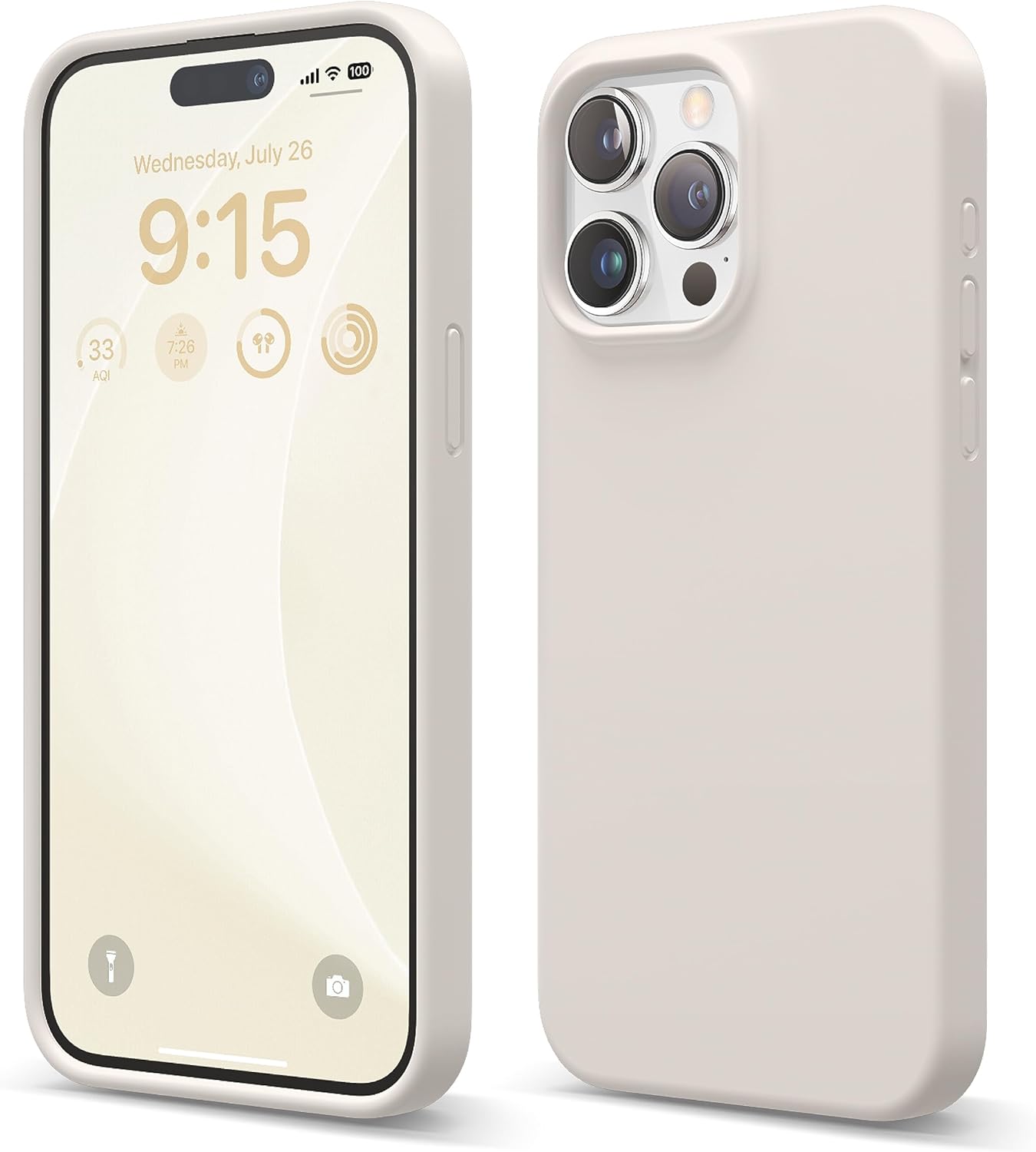 Liquid Silicone Case Compatible with iPhone 15 Pro Max, Premium Silicone (Stone)