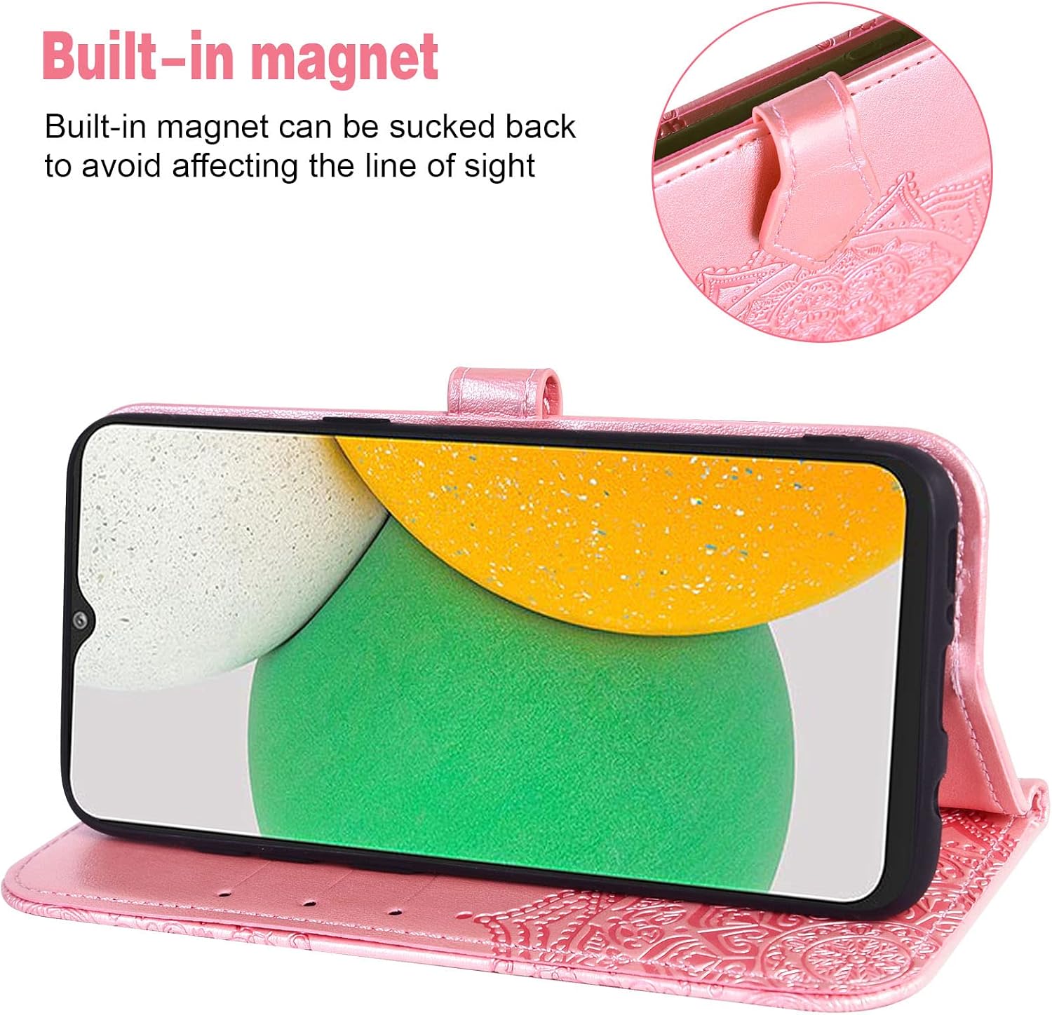 Samsung Galaxy A03 Tempered Glass Screen Protector Leather Flip Wallet Case - Image 3