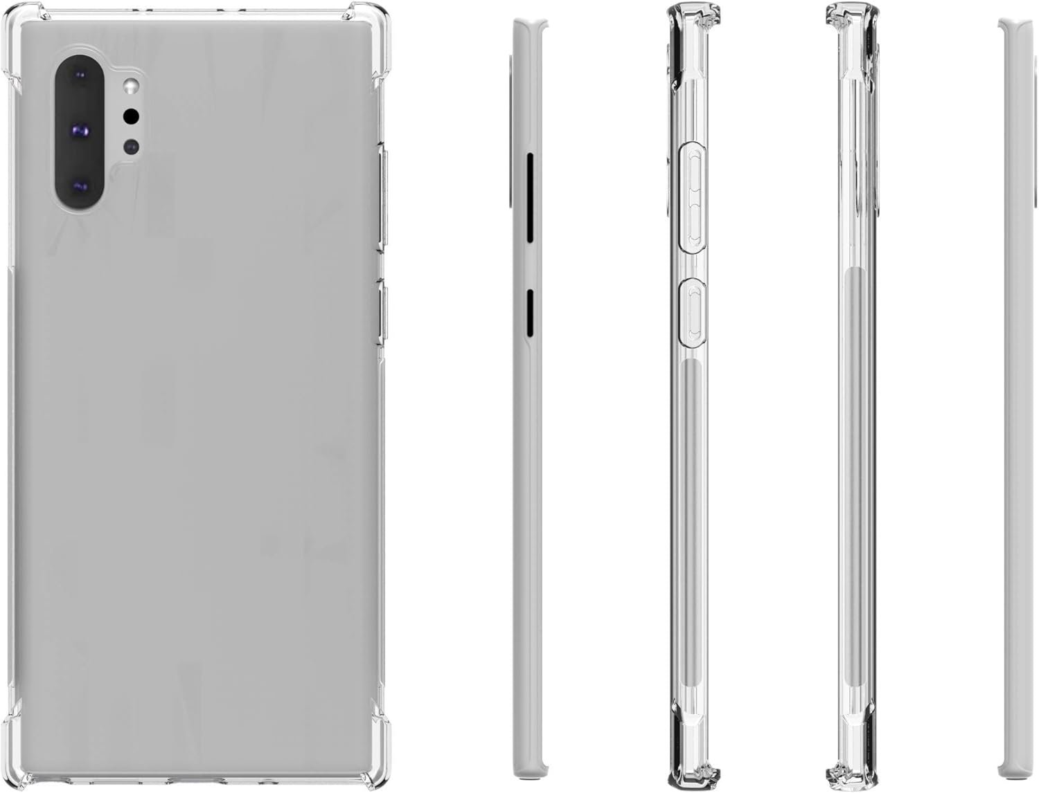 For Samsung Galaxy Note 10 Plus, Clear TPU Four Corner Transparent Soft Case - Image 3