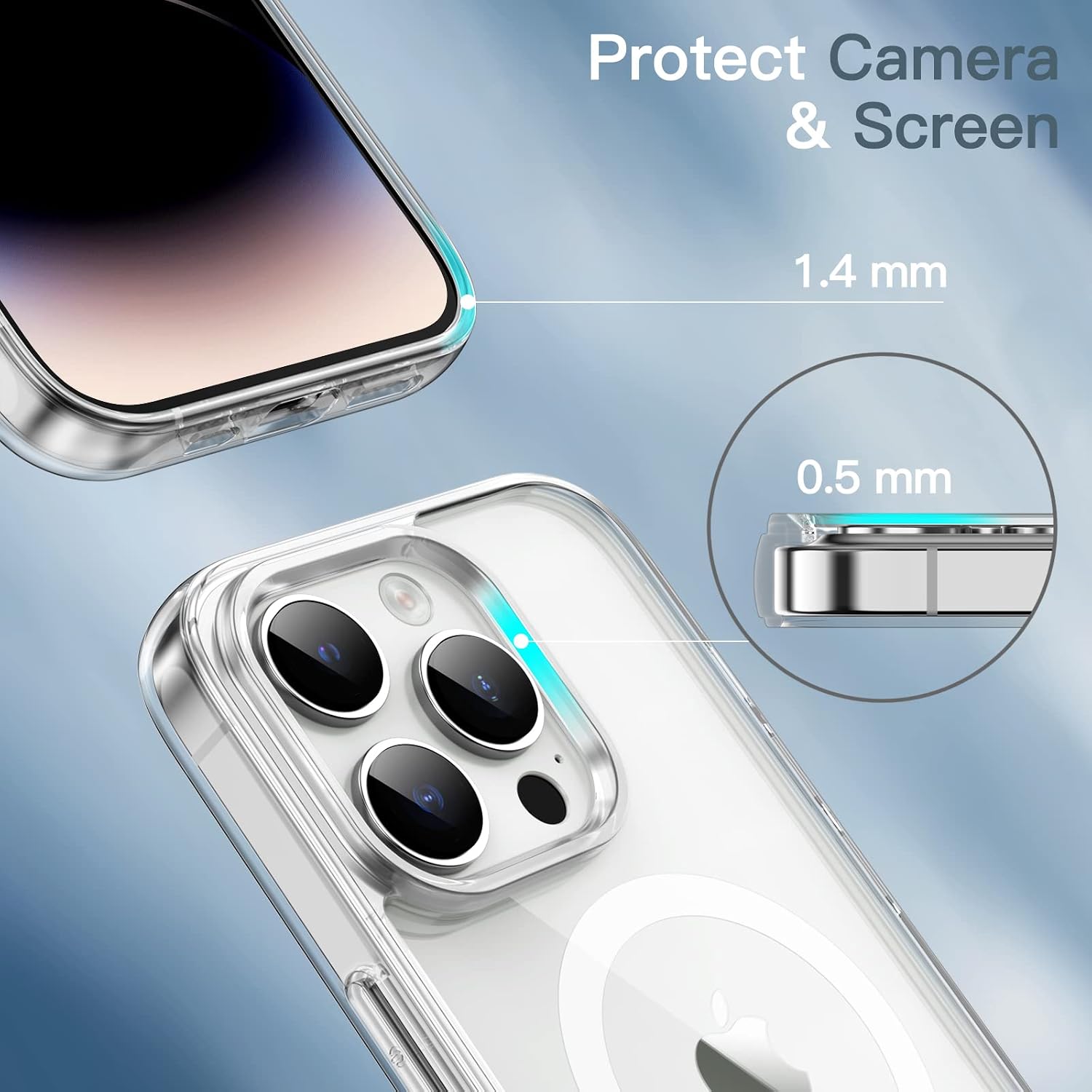 Magnetic Case for iPhone 14 Pro Max 6.7-inch Compatible with MagSafe (Clear) - Image 6