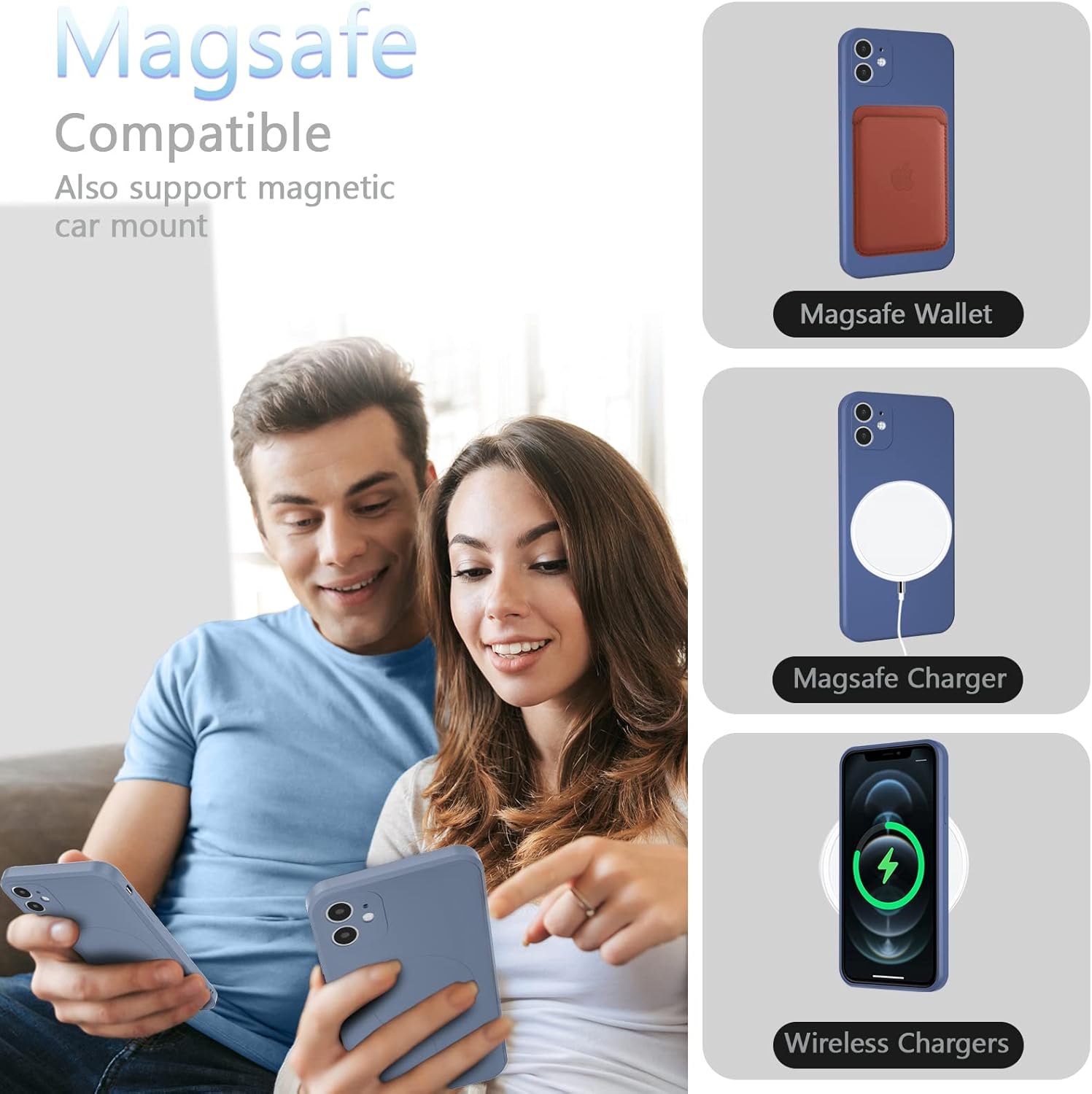 Silicone Wireless Charging Case for iPhone 11 6.1 inch - Dark Blue - Image 6