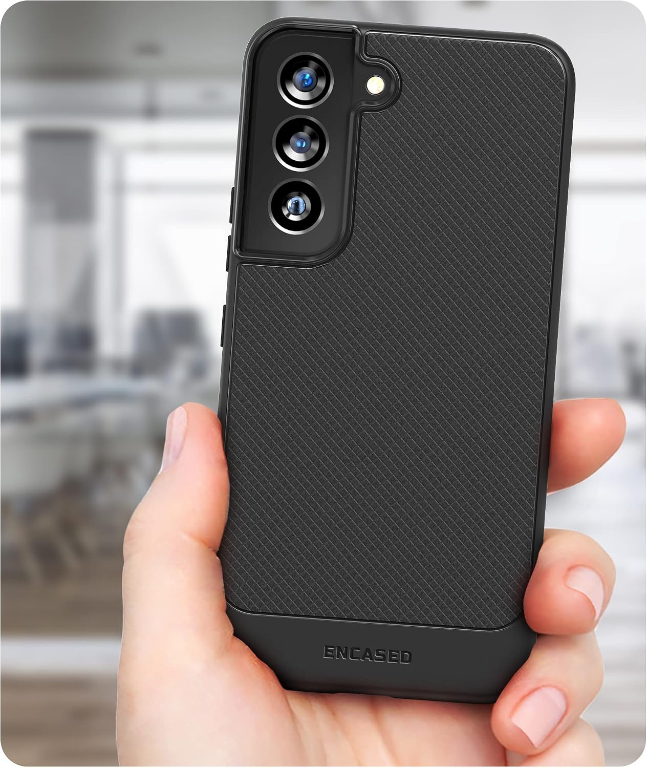 For Samsung Galaxy S22 Case, Slim Fit Flexible Thin Armour Case w Grip (Black) - Image 7