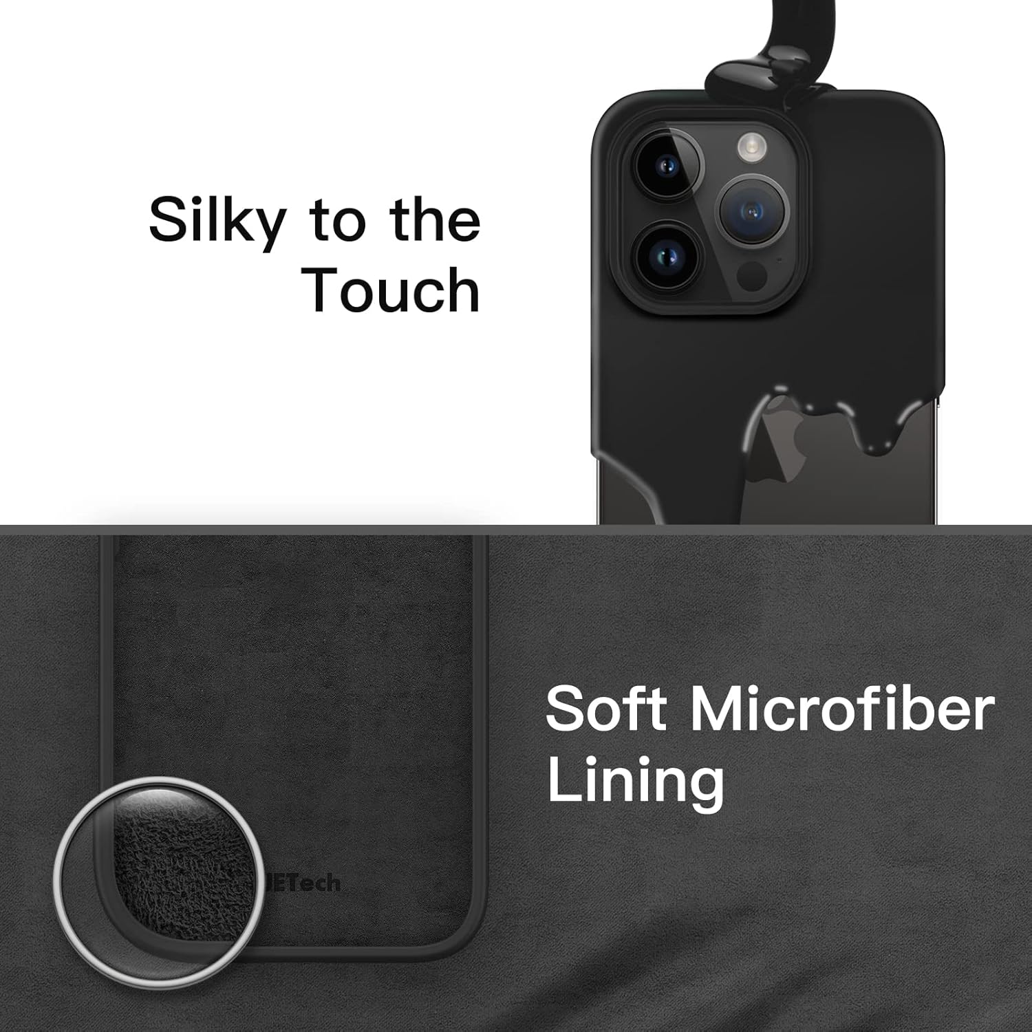 Silicone Case for iPhone 14 Pro Max 6.7", Silky-Soft Touch Full-Body (Black) - Image 5