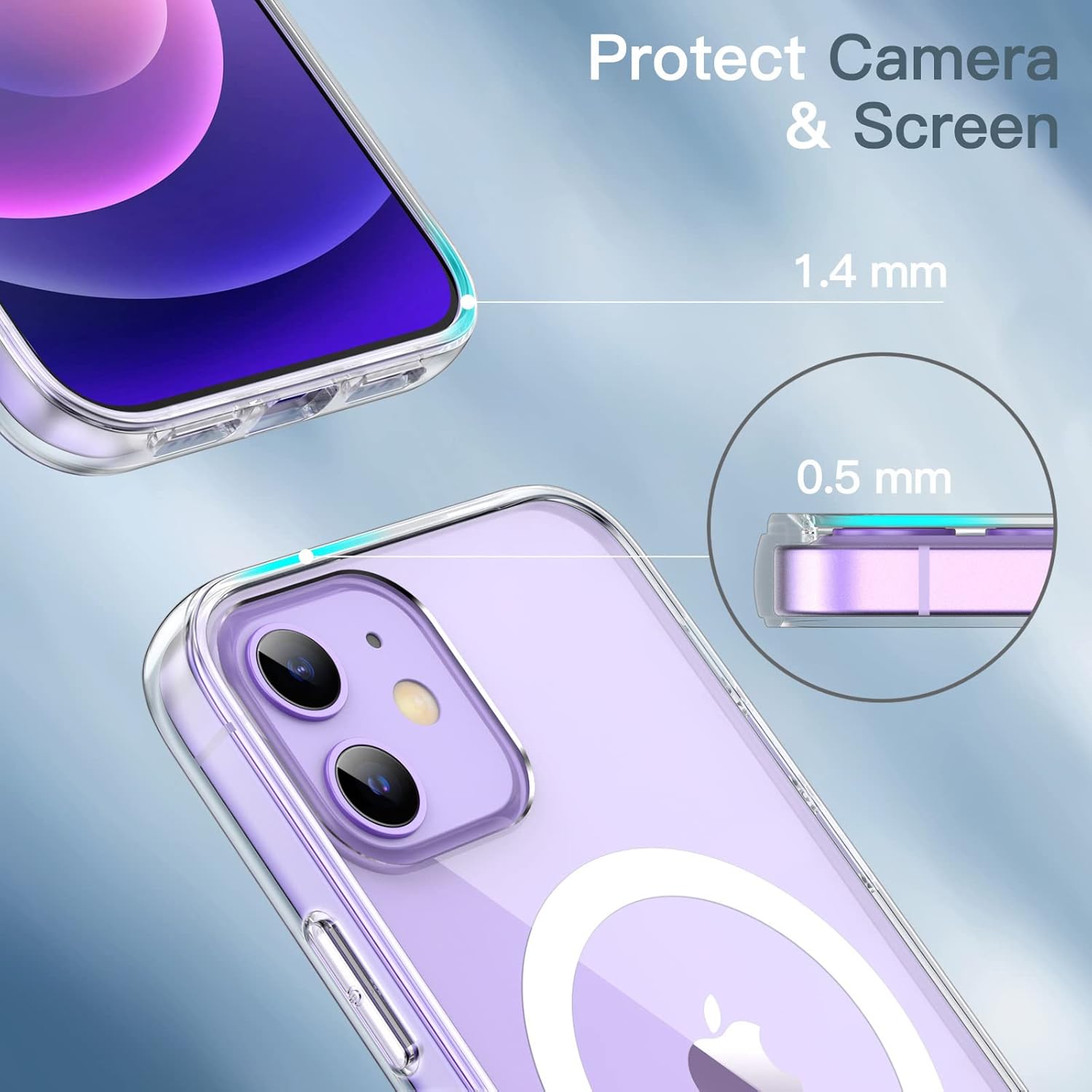 Magnetic Case for iPhone 12/12 Pro 6.1-Inch Compatible with MagSafe (Clear) - Image 6