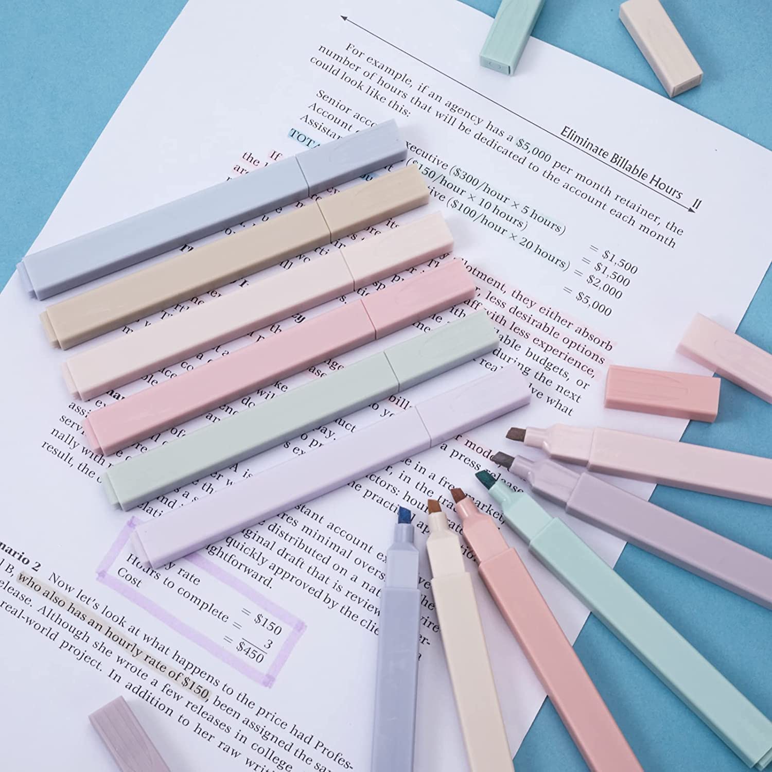 Pastel Highlighters Cute Aesthetic Pens,6Pcs Aesthetic Highlighters Colour - Image 4