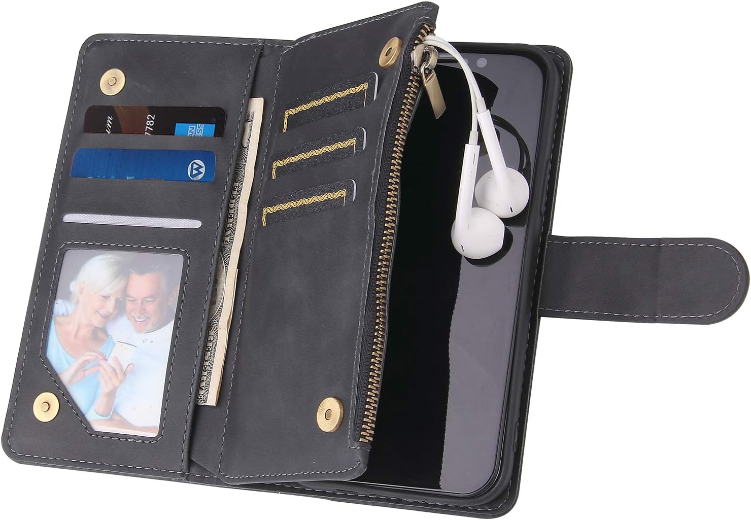 For iPhone 12 Pro 6.1" Tempered Glass Screen Protector and Flip Wallet Case - Image 6