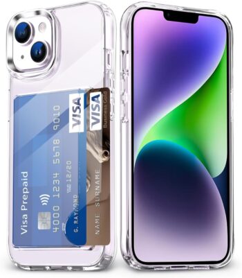 iPhone 12/12 Pro Case with Card Holder, Shockproof Protection Case - Clear