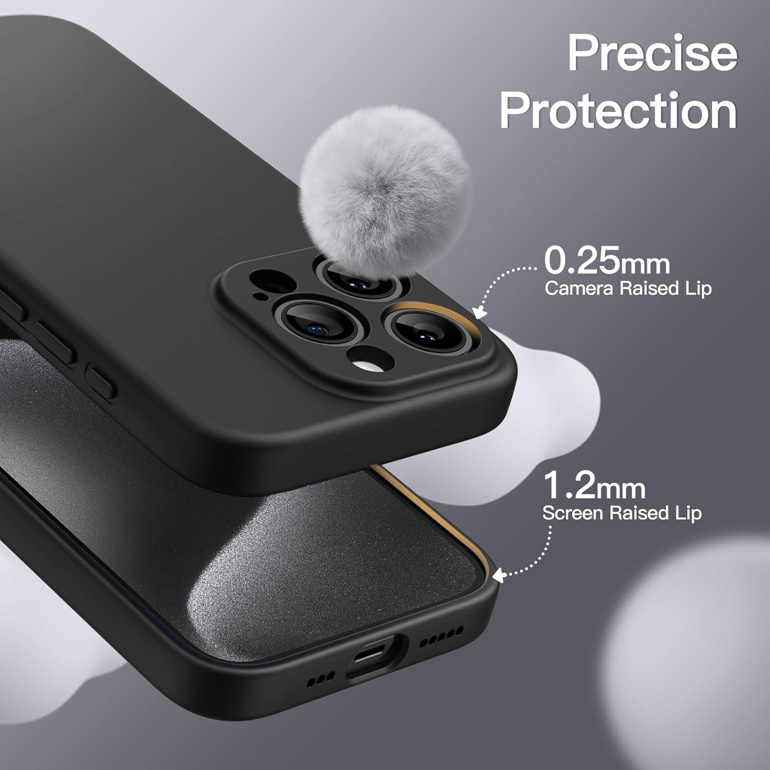 Magnetic Silicone Case for iPhone 15 Pro 6.1", Compatible with MagSafe (Black) - Image 6