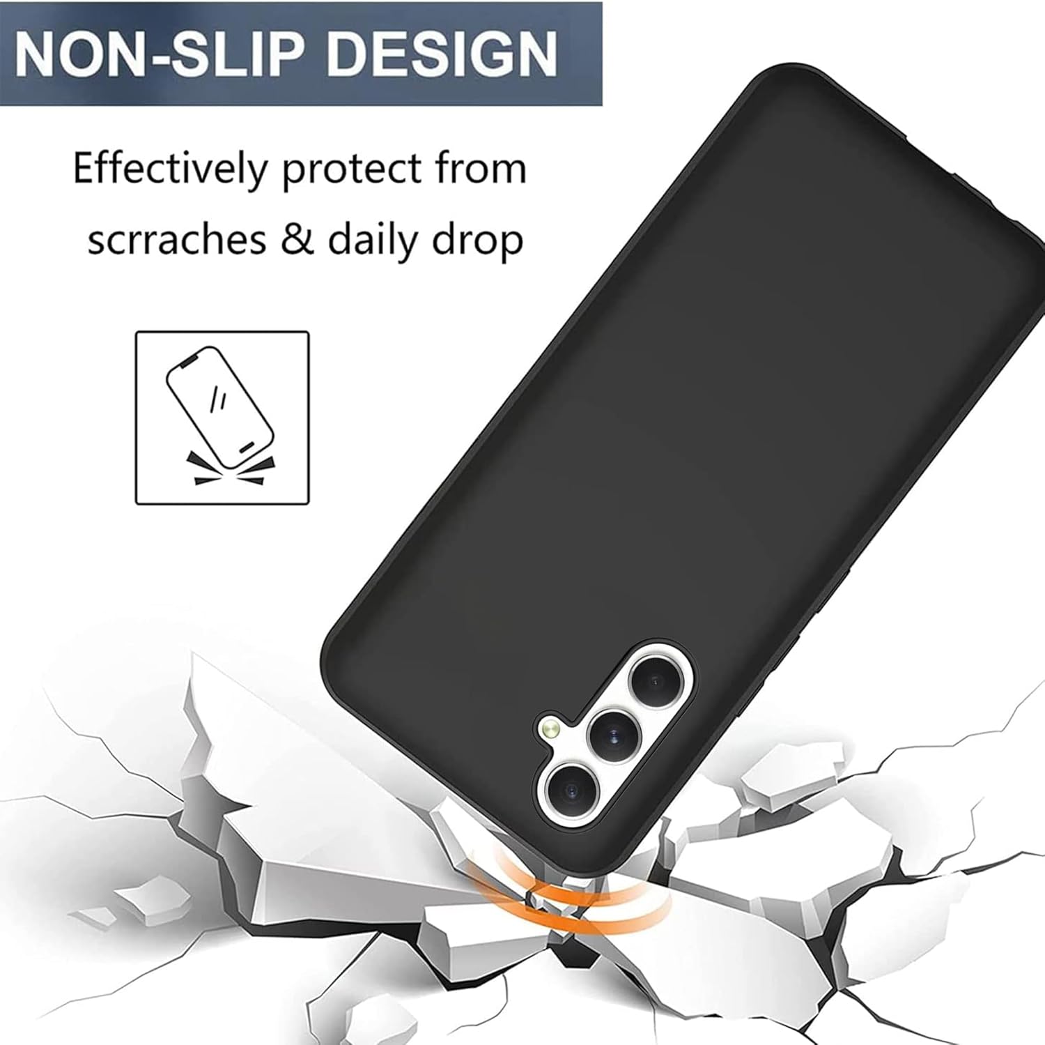 Samsung Galaxy S23 FE, Thin Shockproof Protective Case + 3 x Screen Protector - Image 2