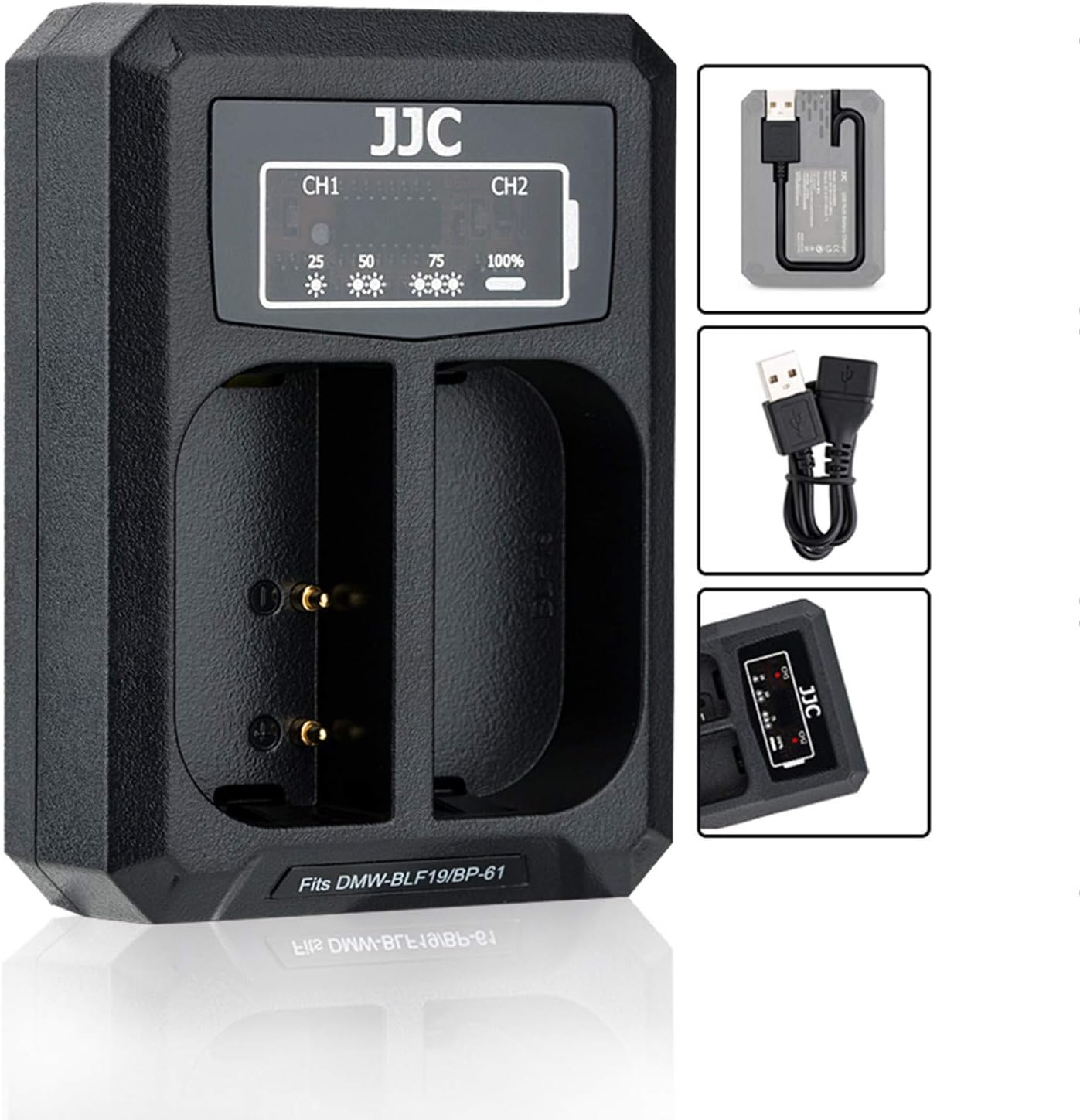 Battery Charger USB Dual Slots for Panasonic Lumix GH5S G9 GH5 GH4 GH3