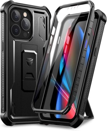 Apple iPhone 13 pro Case, [Built in Screen Protector and Kickstand] Heavy Duty