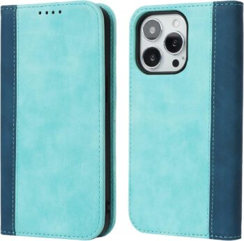 For iPhone 15 Pro Premium Leather Folio Flip Wallet Case Magnetic Closure