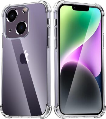 For iPhone 14 6.1" Clear TPU Four Corners Protective Cover Transparent Soft Case