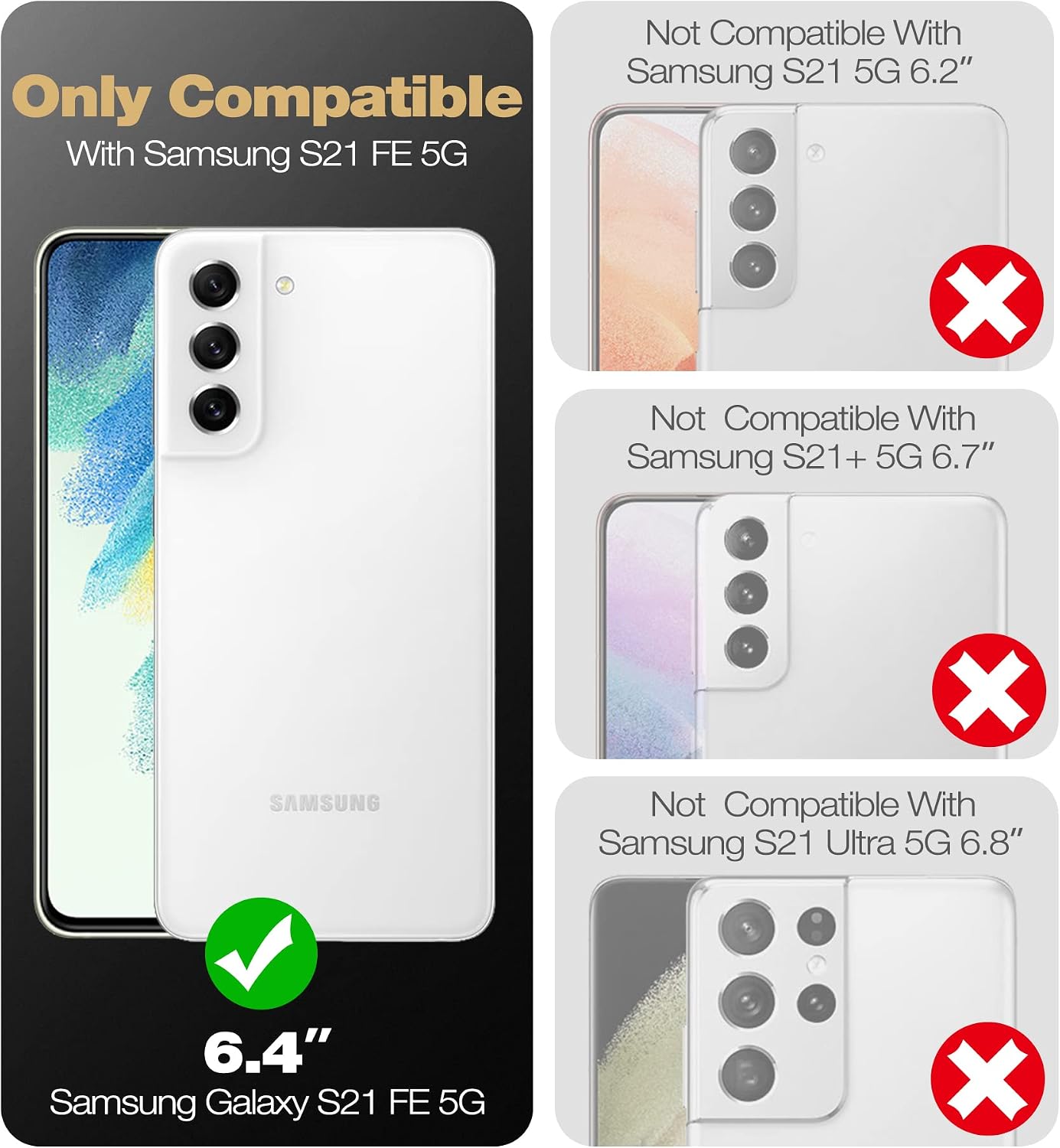 For Samsung Galaxy S21 FE 5G 6.4 Inch Screen Protector Full Body Shockproof Case - Image 2