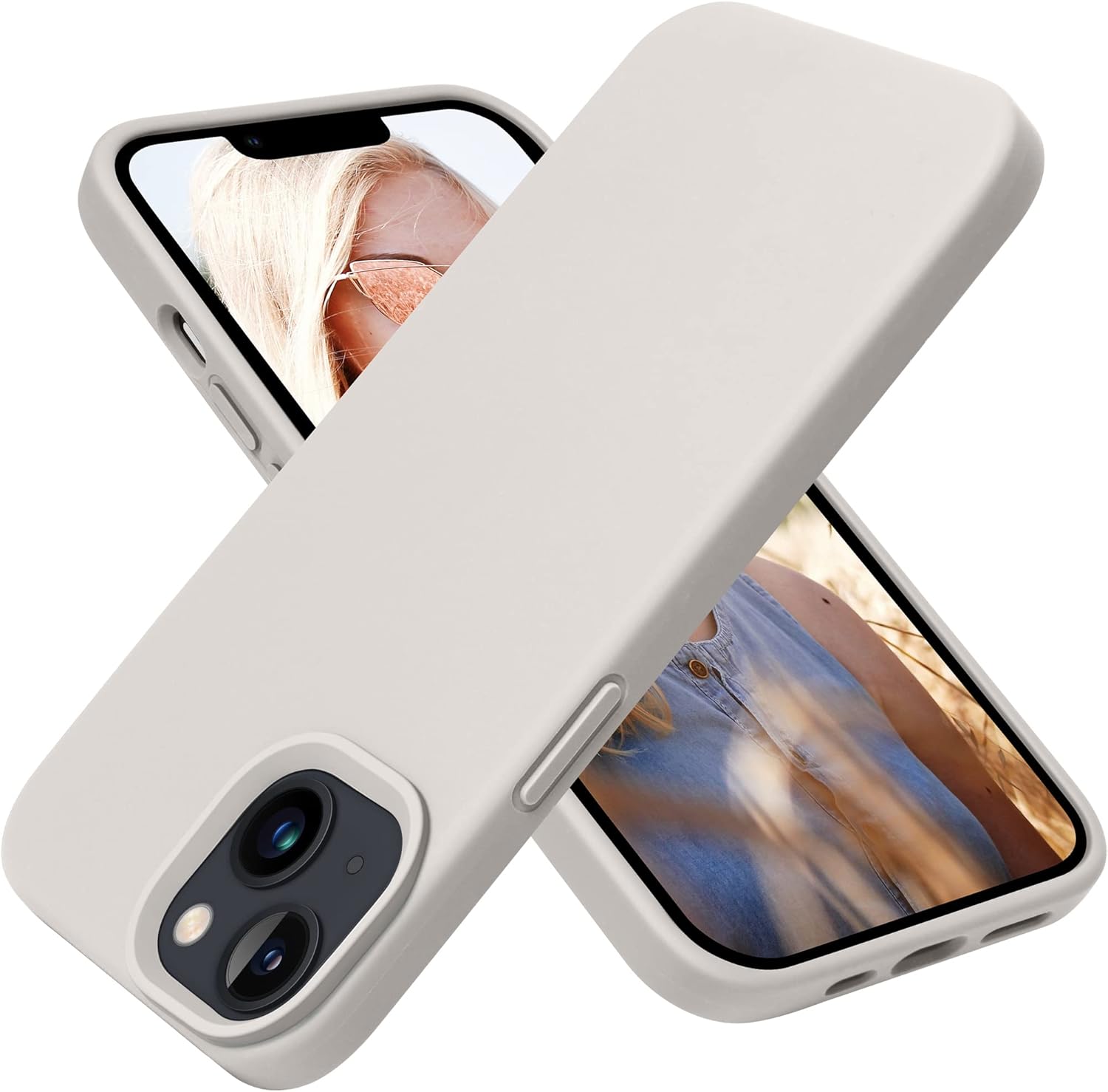 For iPhone 13 (6.1 inch) Silicone Slim Protective Shockproof Phone Case - Stone