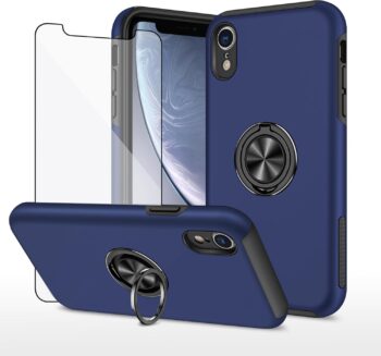 iPhone XR 6.1 Slim Magnetic Case and Tempered Glass Screen Protector - Blue