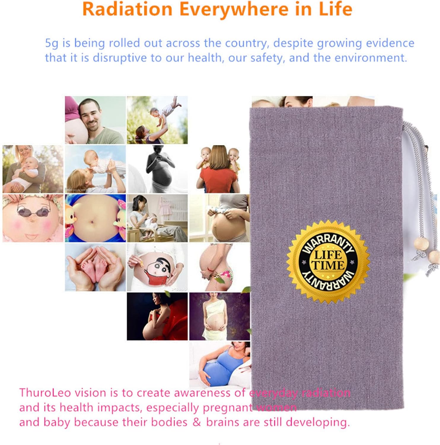 For iPhone 14 15 Security Pouch Anti-Radiation Sleeve for Cell Phone - Silver - Image 2