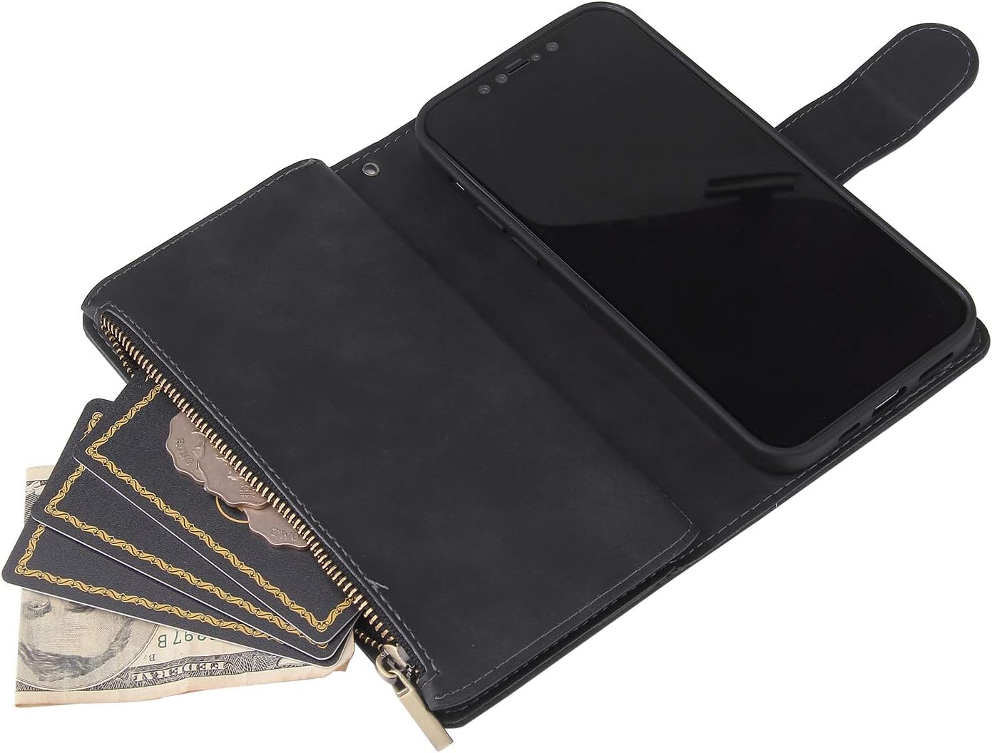 For iPhone 12 Pro 6.1" Tempered Glass Screen Protector and Flip Wallet Case - Image 5