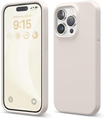 Liquid Silicone Case Compatible with iPhone 15 Pro Case, Premium Silicone(Stone)