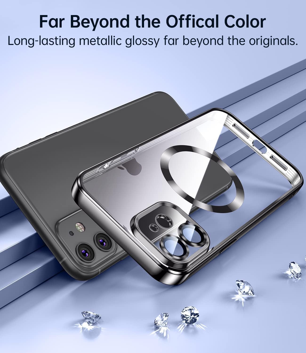 iPhone 11, Military Grade Clear Magnetic Slim Protection Case w Camera Protector - Image 2