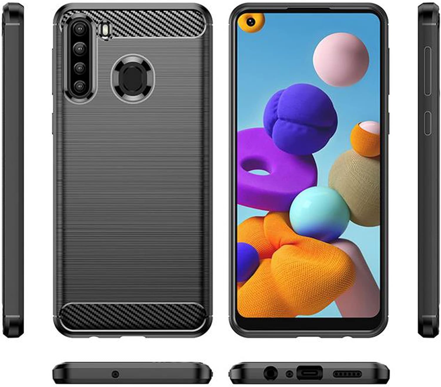 Case for Samsung Galaxy A21s, Carbon Fiber Lightweight Ultra Thin Slim Case - Image 2