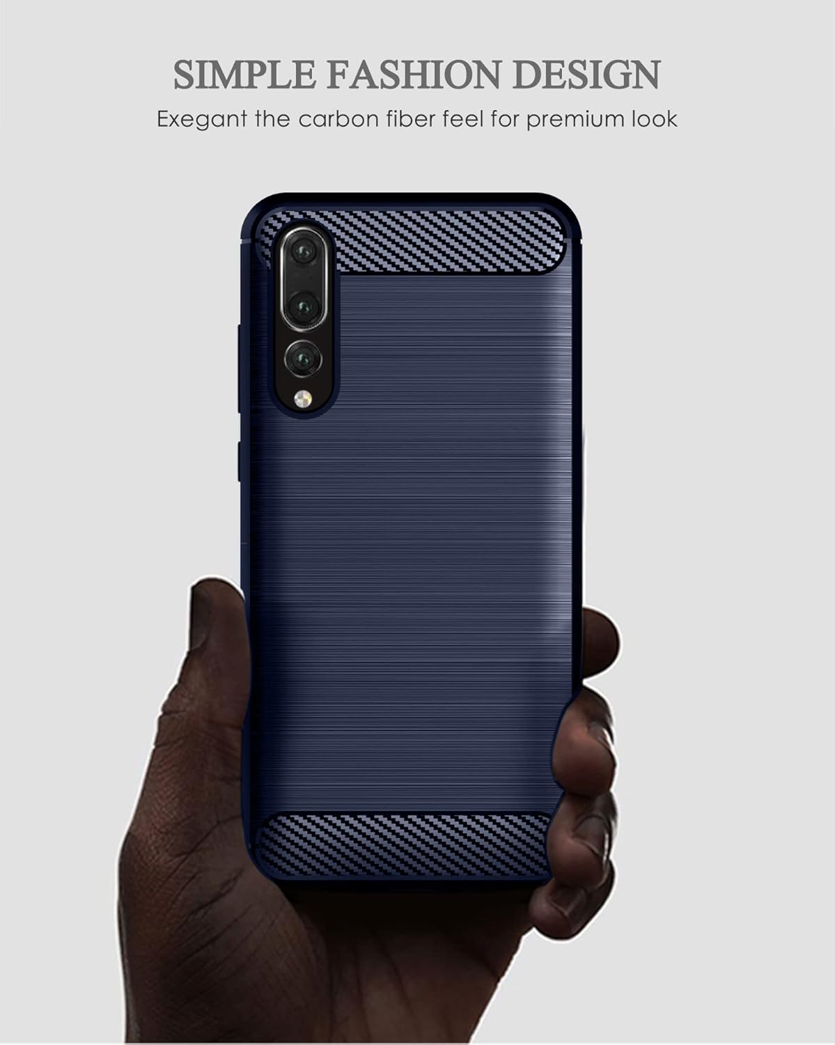 For Huawei P20 Pro Tempered Glass Screen Protector Slim Thin Case - Carbon Blue - Image 4