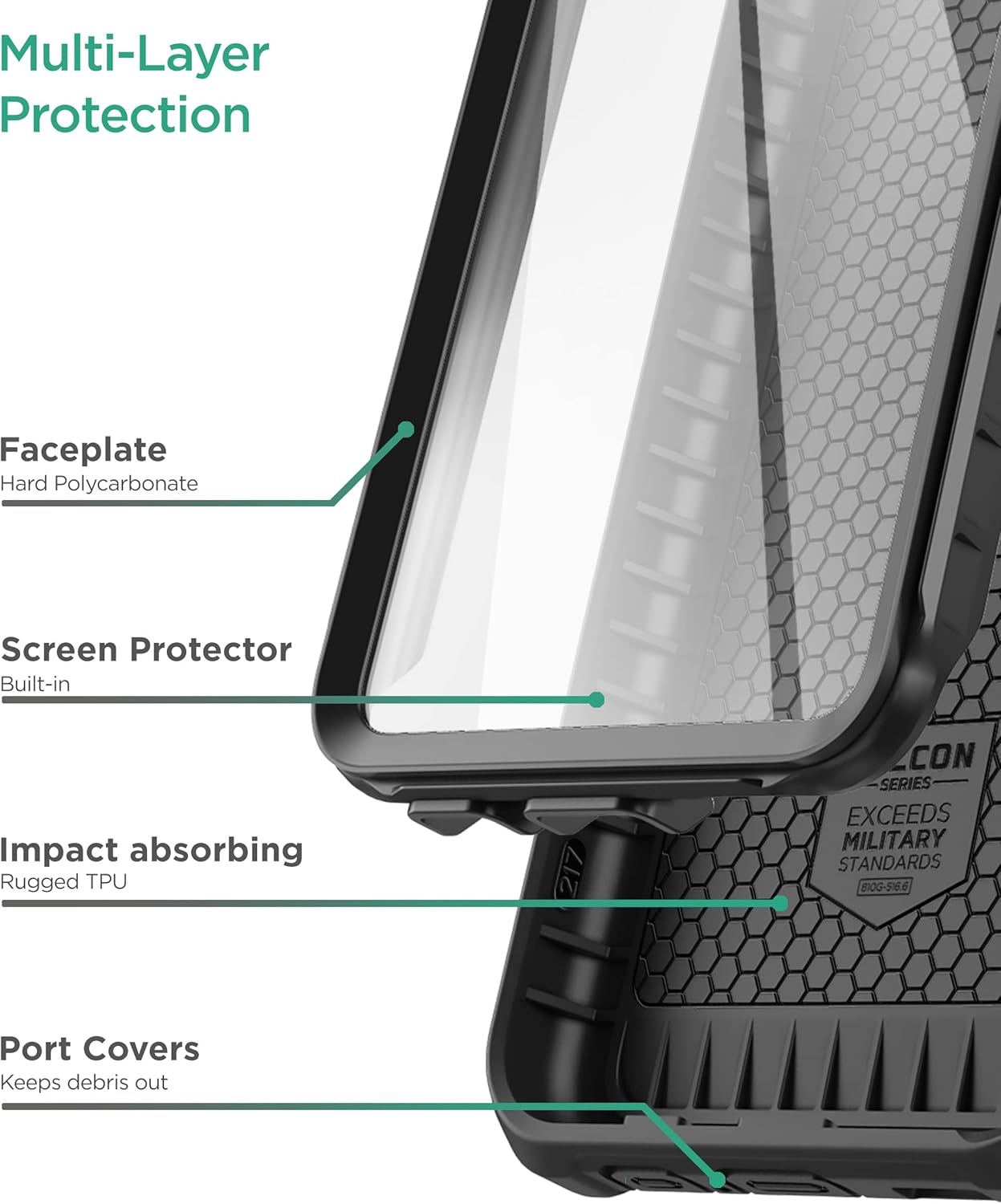 (Google Pixel 6a 2022) Case with Kickstand, Protective Built-in Screen Protector - Image 9