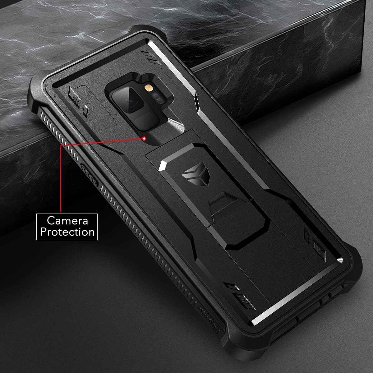 For Samsung Galaxy S9 Built-in Screen Protector and Kickstand Shockproof Case - Image 7