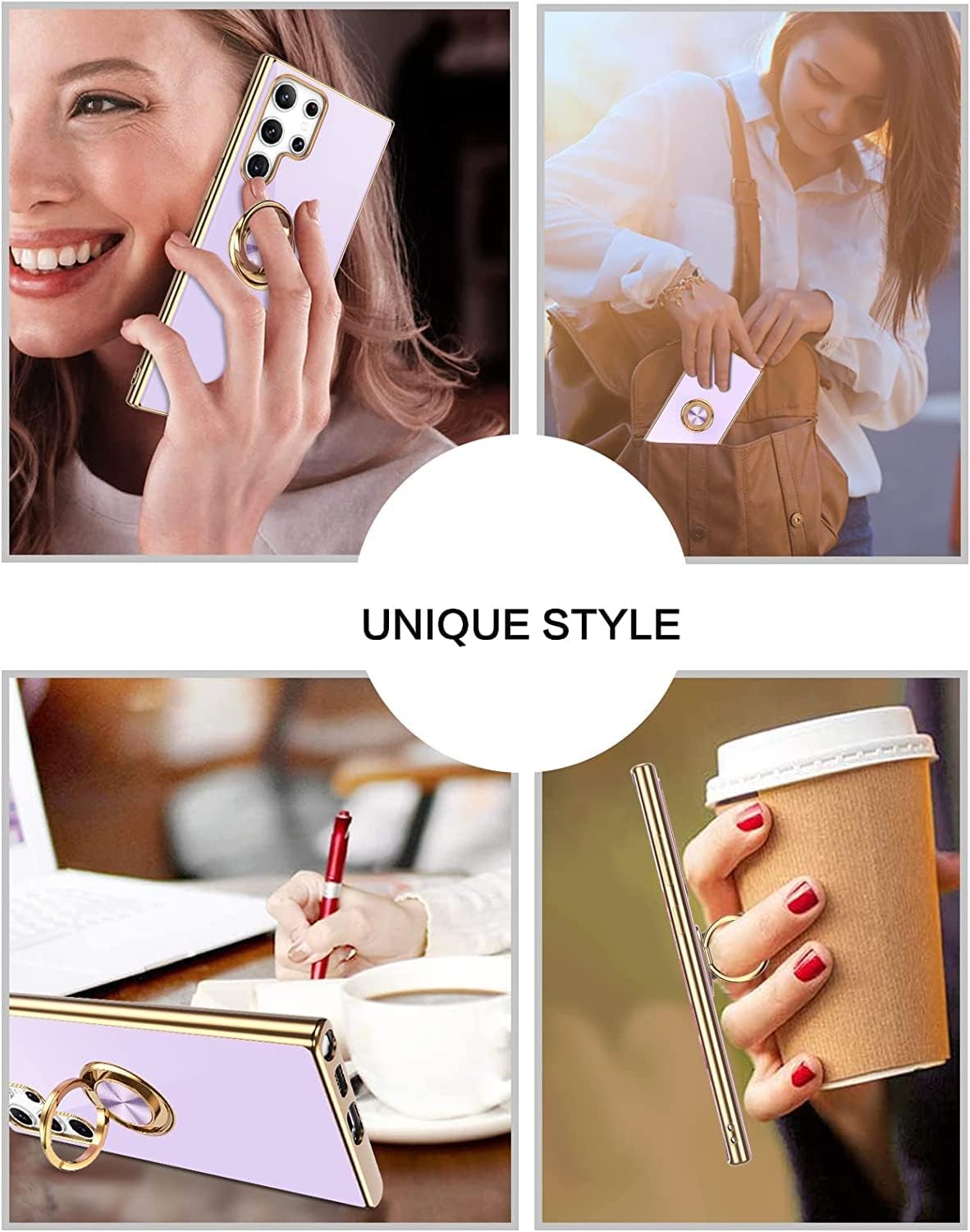 For Samsung Galaxy S22 Ultra Slim Phone Case w Kickstand 6.8 Inch - Purple - Image 6