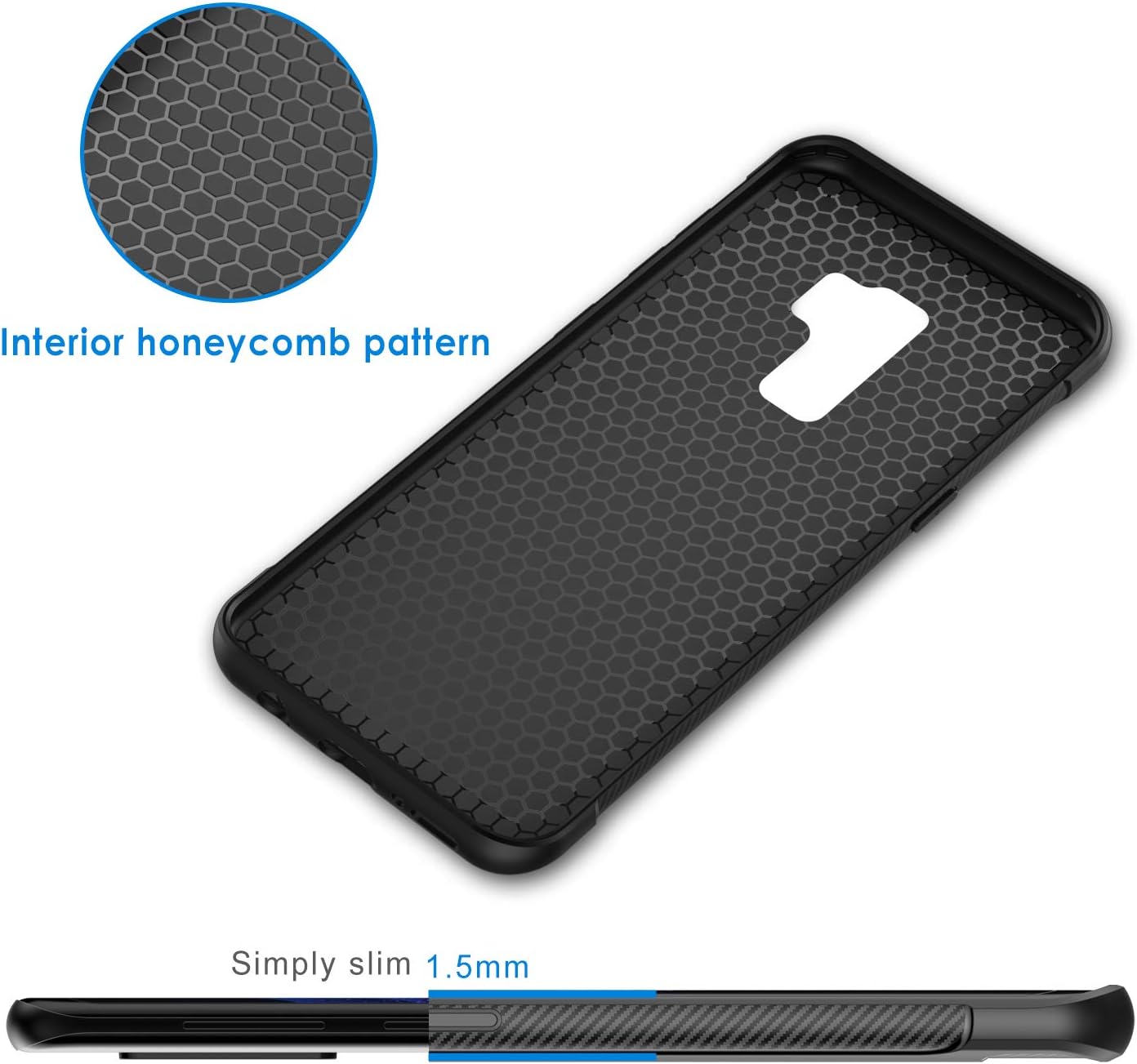 Slim Fit Case Compatible with Samsung Galaxy S9+ Plus, Thin Phone Cover (Black) - Image 7